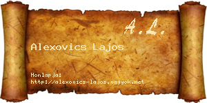 Alexovics Lajos névjegykártya